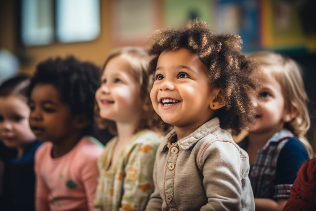 Group of happy toddlers