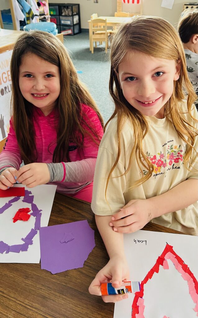 Girls making art